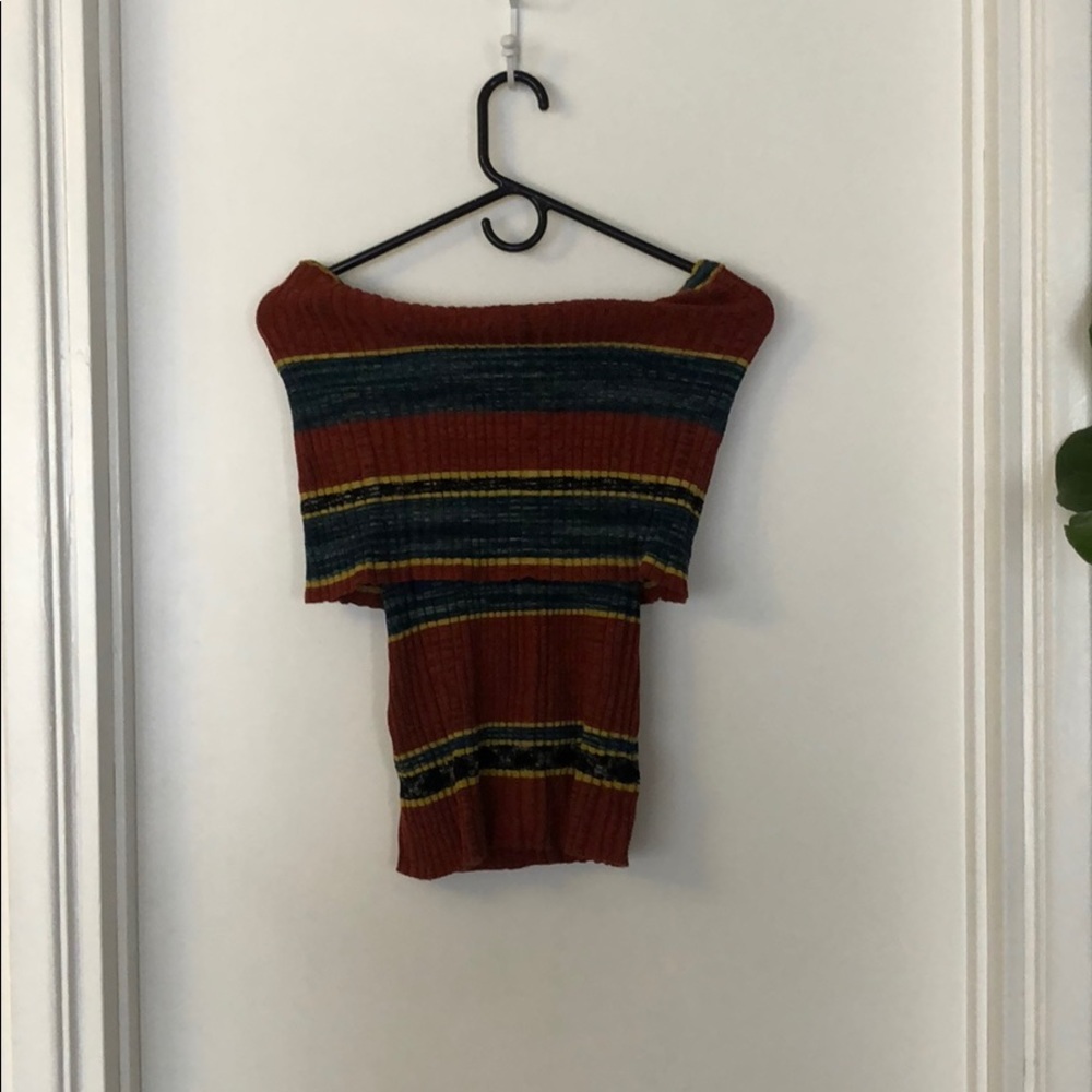 Off the shoulder sleeveless sweater